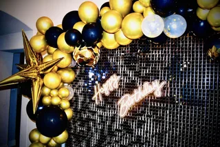 Black Shimmer Wall Birthday Decor - image 2