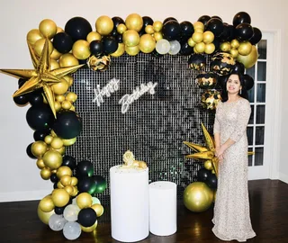 Black Shimmer Wall Birthday Decor - image 4