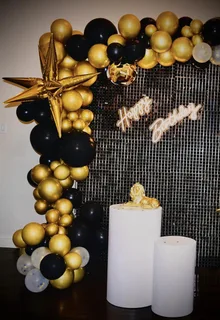 Black Shimmer Wall Birthday Decor - image 5