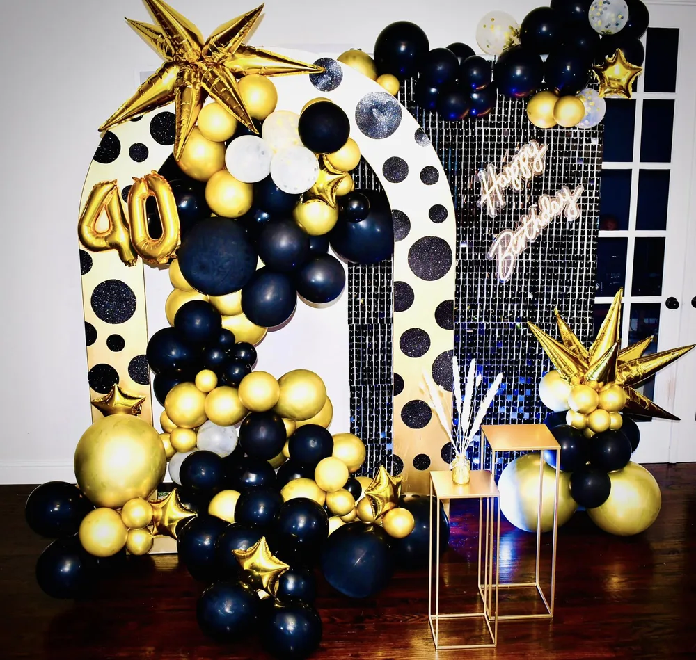 Milestone Birthday Decor(Chiara Arch/Shimmer Wall)