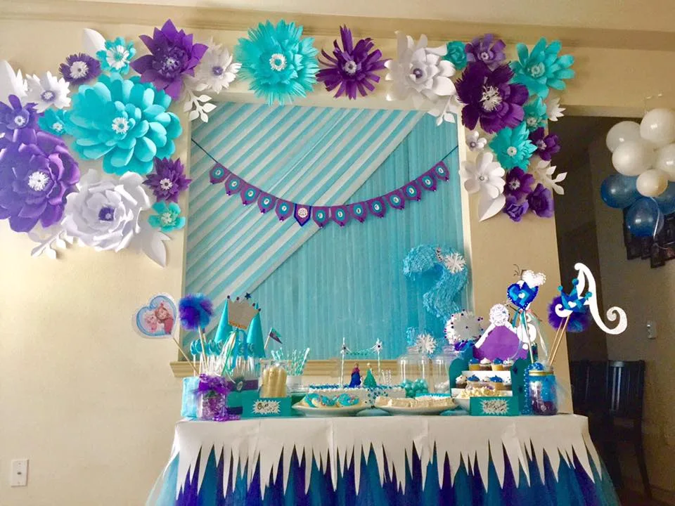 Frozen Paper Flower Birthday Decor