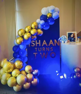Royal Blue/Periwrinkle Blue/Gold Chiara Arch Birthday Decor - image 5