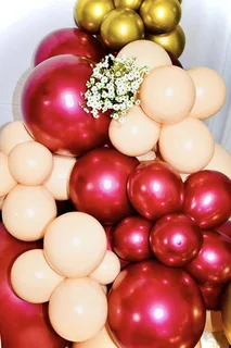 Gold/Burgundy/Champange Birthday Decor (Round Arch) - image 4